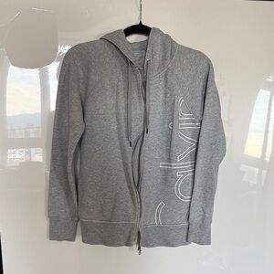 Calvin Klein Light Gray Zip-Up Sweater